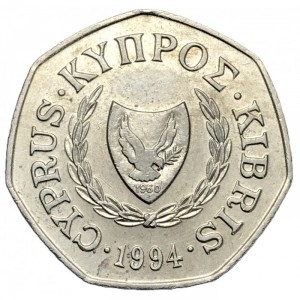 Аверс монеты Кипр, 50 центов, 1991-2004