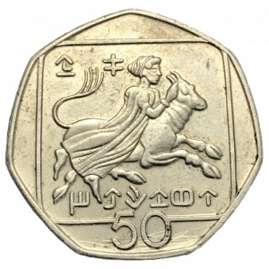 Реверс монеты Кипр, 50 центов, 1991-2004