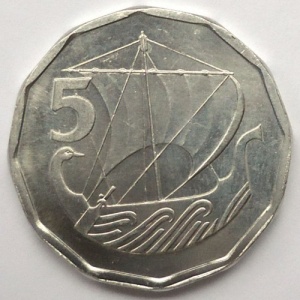 Реверс монеты Кипр, 5 милей, 1981