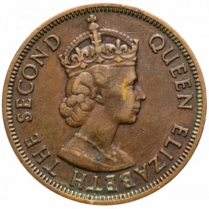 Аверс монеты Кипр, 5 милей, 1955-1956