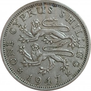 Реверс монеты Кипр, 1 шиллинг, 1947