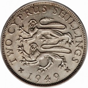Реверс монеты Кипр, 2 шиллинга, 1949