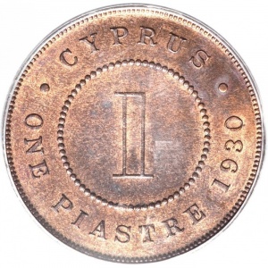 Реверс монеты Кипр, 1 пиастр, 1922-1931