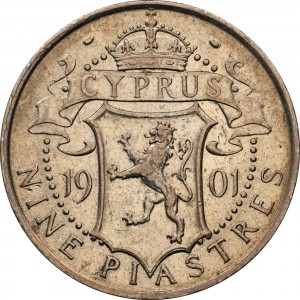 Реверс монеты Кипр, 9 пиастров, 1901