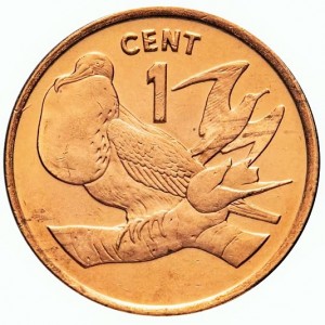 Реверс монеты Кирибати, 1 цент, 1992