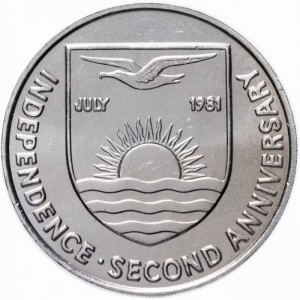 Аверс монеты Кирибати, 5 долларов, 1981, Свадьба Принца Чарльза и Леди Дианы
