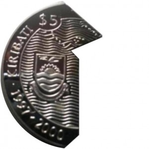 Аверс монеты Кирибати, 5 долларов, 1997, Война и мир