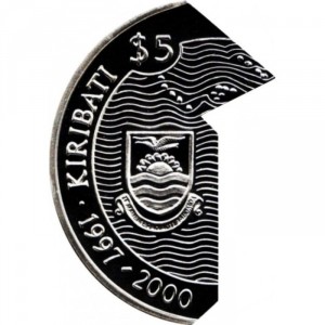 Аверс монеты Кирибати, 5 долларов, 1997, Люди и монументы
