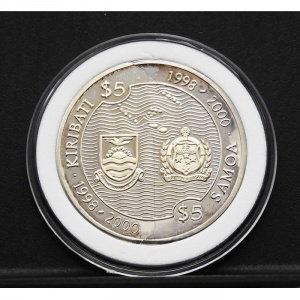Реверс монеты Кирибати, 5 долларов, 1998, Могущественные империи