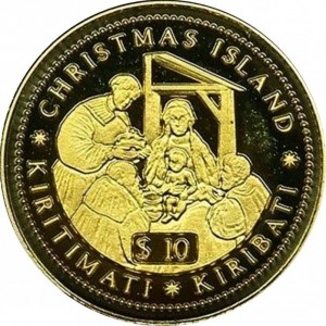 Реверс монеты Кирибати, 10 долларов, 1998, Остров Рождества