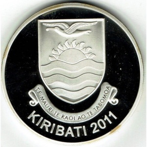 Аверс монеты Кирибати, 10 долларов, 2011, Мейфлауэр