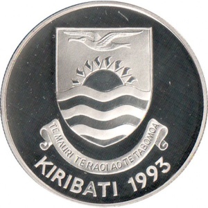 Аверс монеты Кирибати, 20 долларов, 1993, Чемпионат мира по футболу 1994