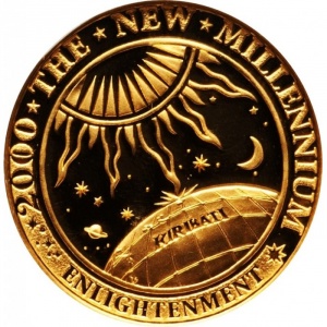 Реверс монеты Кирибати, 50 долларов, 2000, Новое тысячелетие