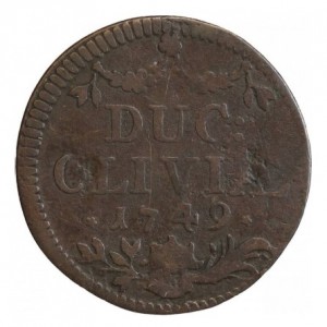 Реверс монеты Клеве, 1 дуит, 1749-1750
