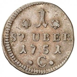 Реверс монеты Клеве, 1 штюбер, 1751-1752