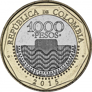 Аверс монеты Колумбия, 1000 песо, 2012-2025