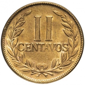 Реверс монеты Колумбия, 2 сентаво, 1955-1959