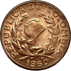 Аверс монеты Колумбия, 5 сентаво, 1942-1966