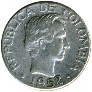Аверс монеты Колумбия, 10 сентаво, 1945-1952