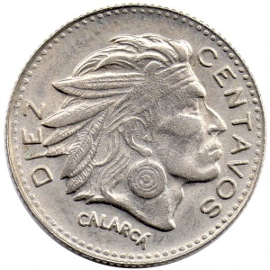 Реверс монеты Колумбия, 10 сентаво, 1952-1966