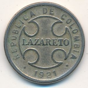 Аверс монеты Колумбия, 2 сентаво, 1921