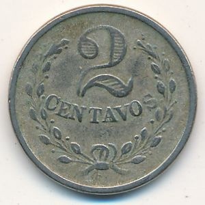 Реверс монеты Колумбия, 2 сентаво, 1921