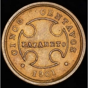 Аверс монеты Колумбия, 5 сентаво, 1901