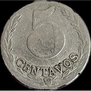 Реверс монеты Колумбия, 5 сентаво, 1921