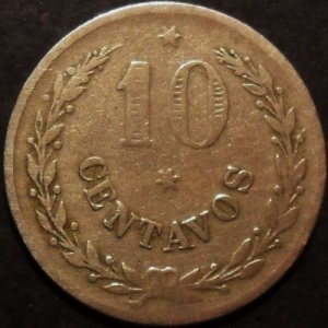 Реверс монеты Колумбия, 10 сентаво, 1921