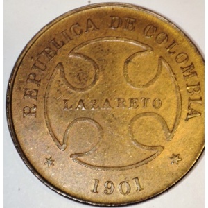 Аверс монеты Колумбия, 50 сентаво, 1901