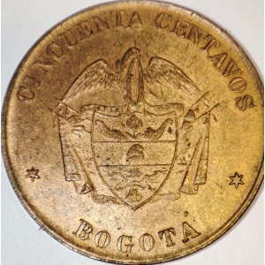 Реверс монеты Колумбия, 50 сентаво, 1901