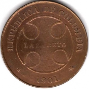Аверс монеты Колумбия, 50 сентаво, 1901