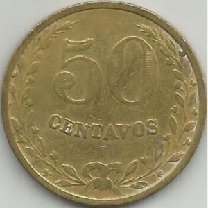 Реверс монеты Колумбия, 50 сентаво, 1928
