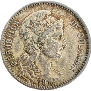 Аверс монеты Колумбия, 1 песо (papel moneda), 1907-1916
