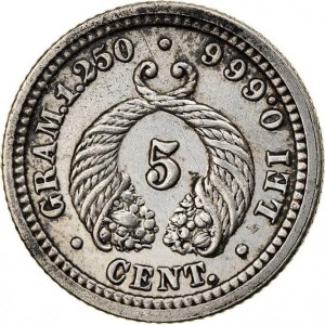 Реверс монеты Колумбия, 5 сентаво, 1902