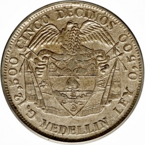Реверс монеты Колумбия, 5 десимо, 1888