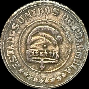 Аверс монеты Колумбия, 2½ сентаво, 1885