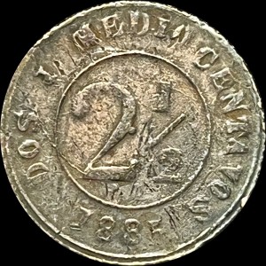 Реверс монеты Колумбия, 2½ сентаво, 1885