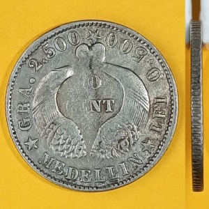 Реверс монеты Колумбия, 10 сентаво, 1885-1886