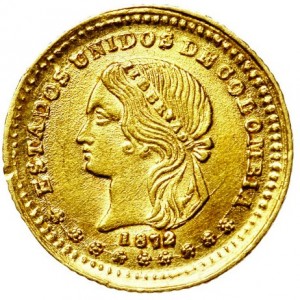Аверс монеты Колумбия, 1 песо, 1871-1878