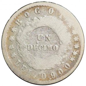 Реверс монеты Колумбия, 1 десимо, 1861