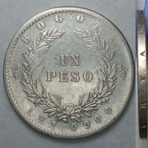 Реверс монеты Колумбия, 1 песо, 1861