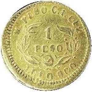 Реверс монеты Колумбия, 1 песо, 1862