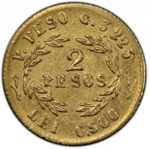 Реверс монеты Колумбия, 2 песо, 1859-1860
