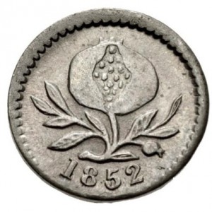 Аверс монеты Колумбия, ¼ реала, 1849-1858