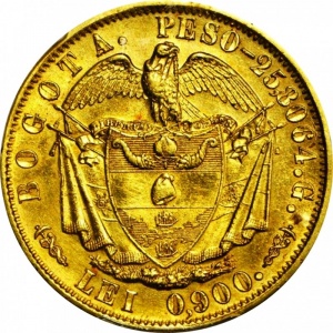 Реверс монеты Колумбия, 16 песо, 1848-1853
