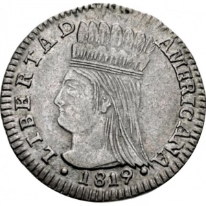 Аверс монеты Колумбия, 1 реал, 1819