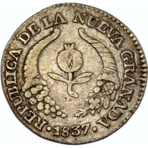 Аверс монеты Колумбия, 1 реал, 1837-1846