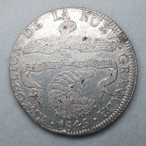 Аверс монеты Колумбия, 8 реалов, 1839-1846