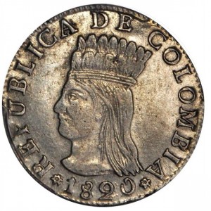 Аверс монеты Колумбия, 2 реала, 1820-1823